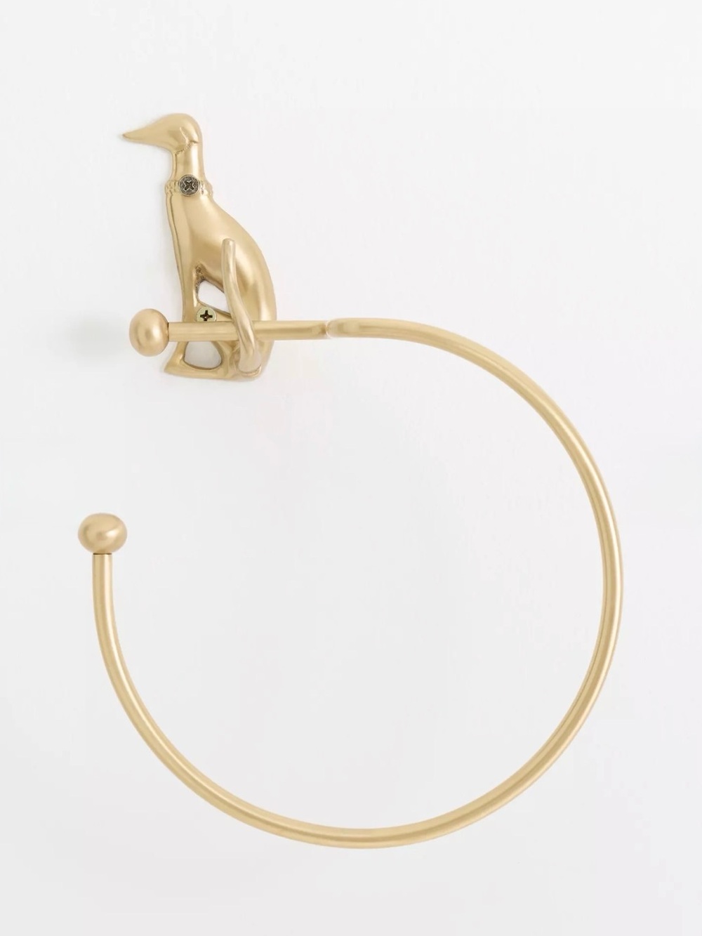 NWT Anthropologie Caine Dog Brass Towel Ring, Brushed Brass